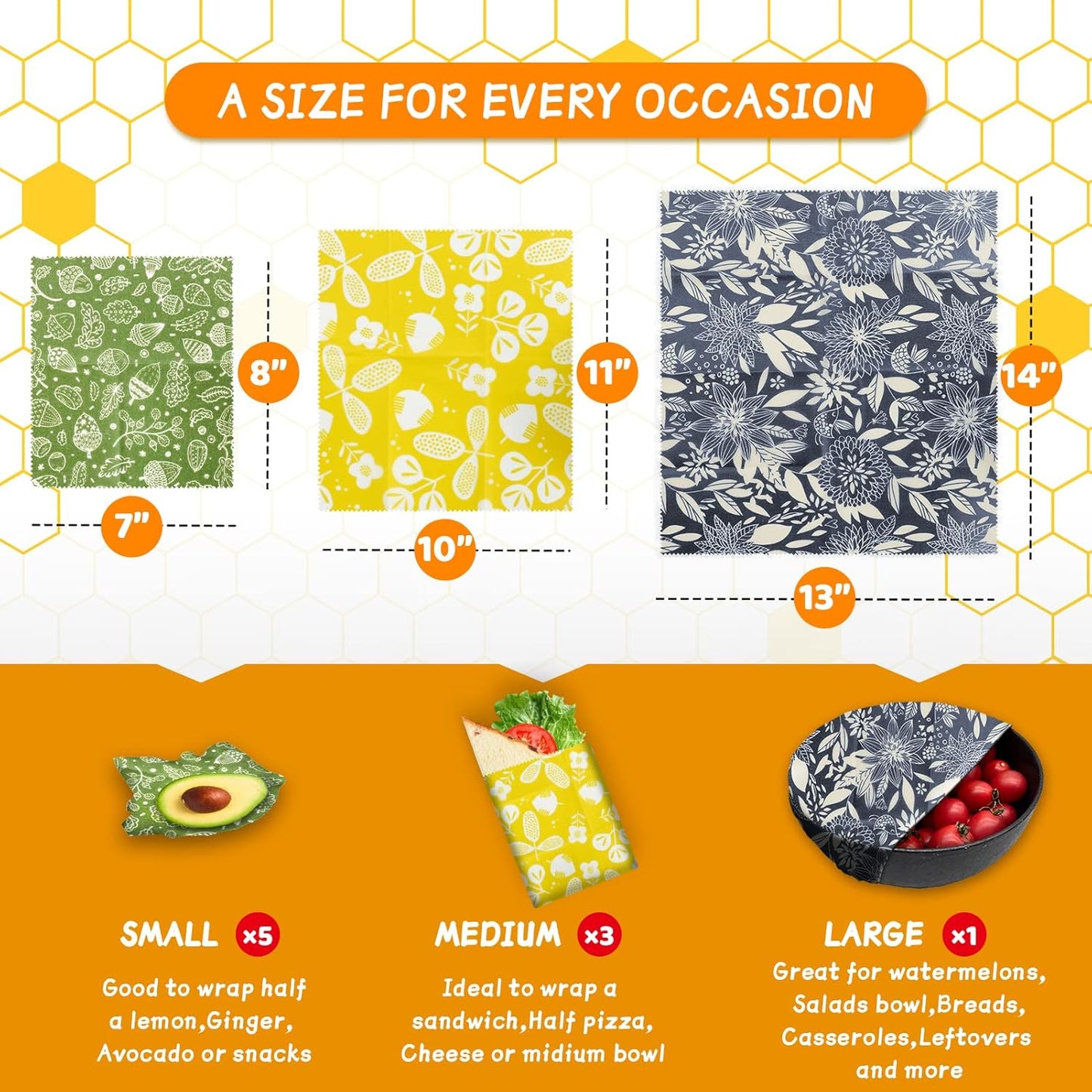 Beeswax wrapping Cloth (3pcs)